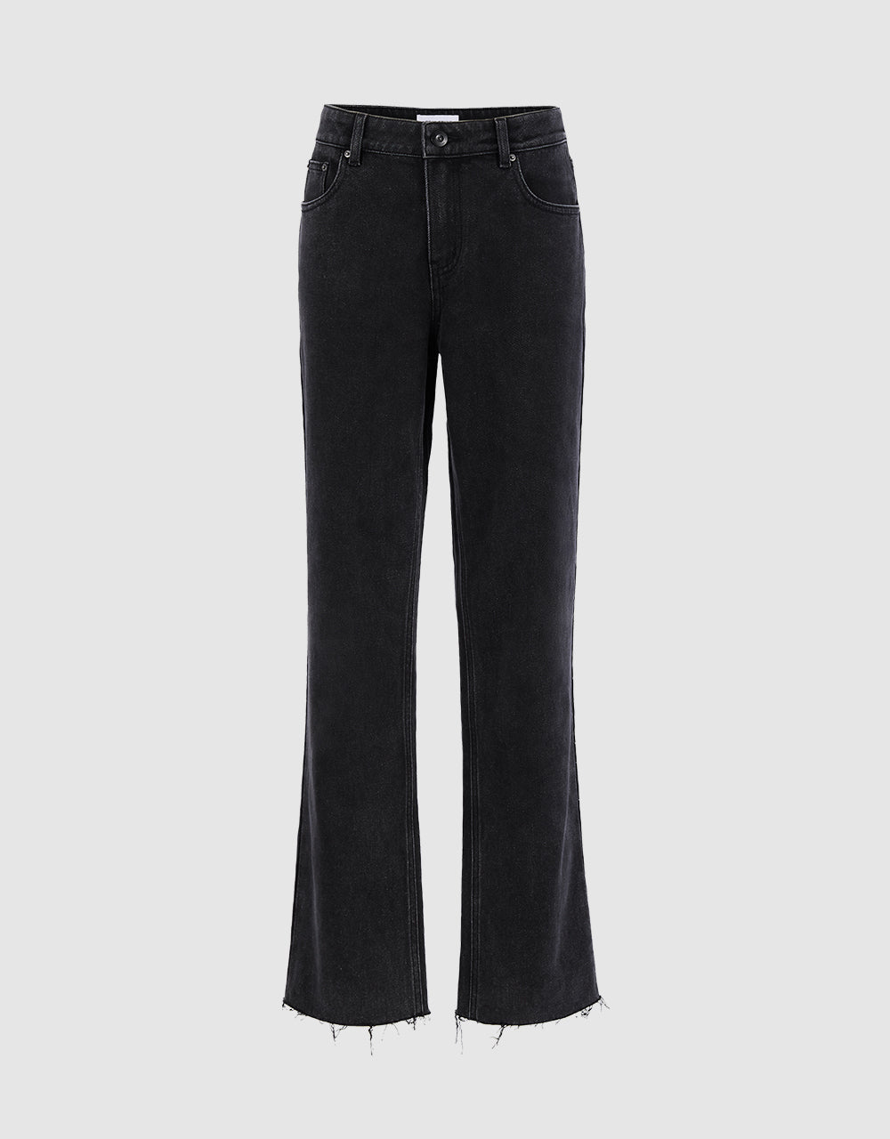 Mid Waist Straight Jeans