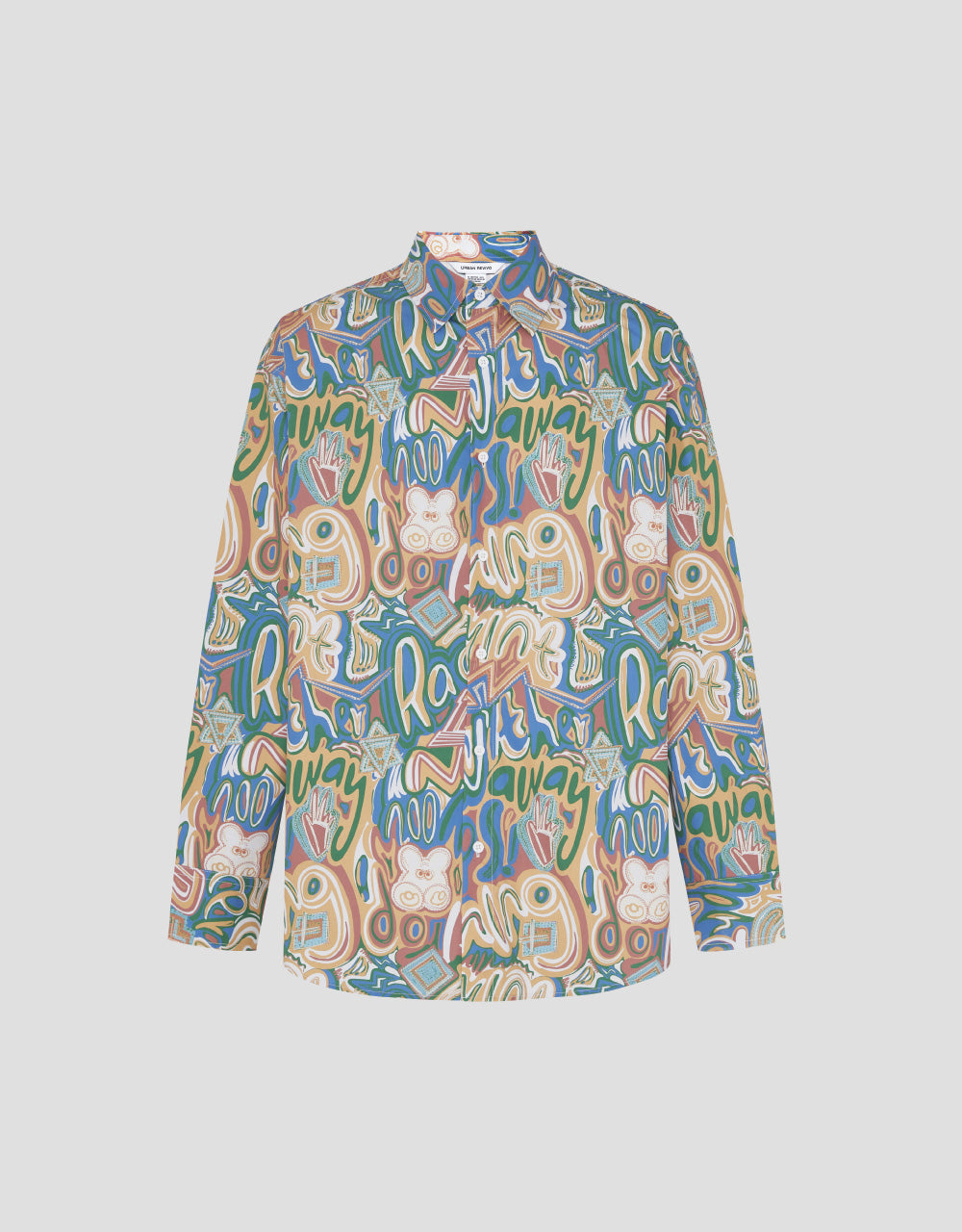 Graffiti Drop Shoulder Sleeve Oversized Shirt