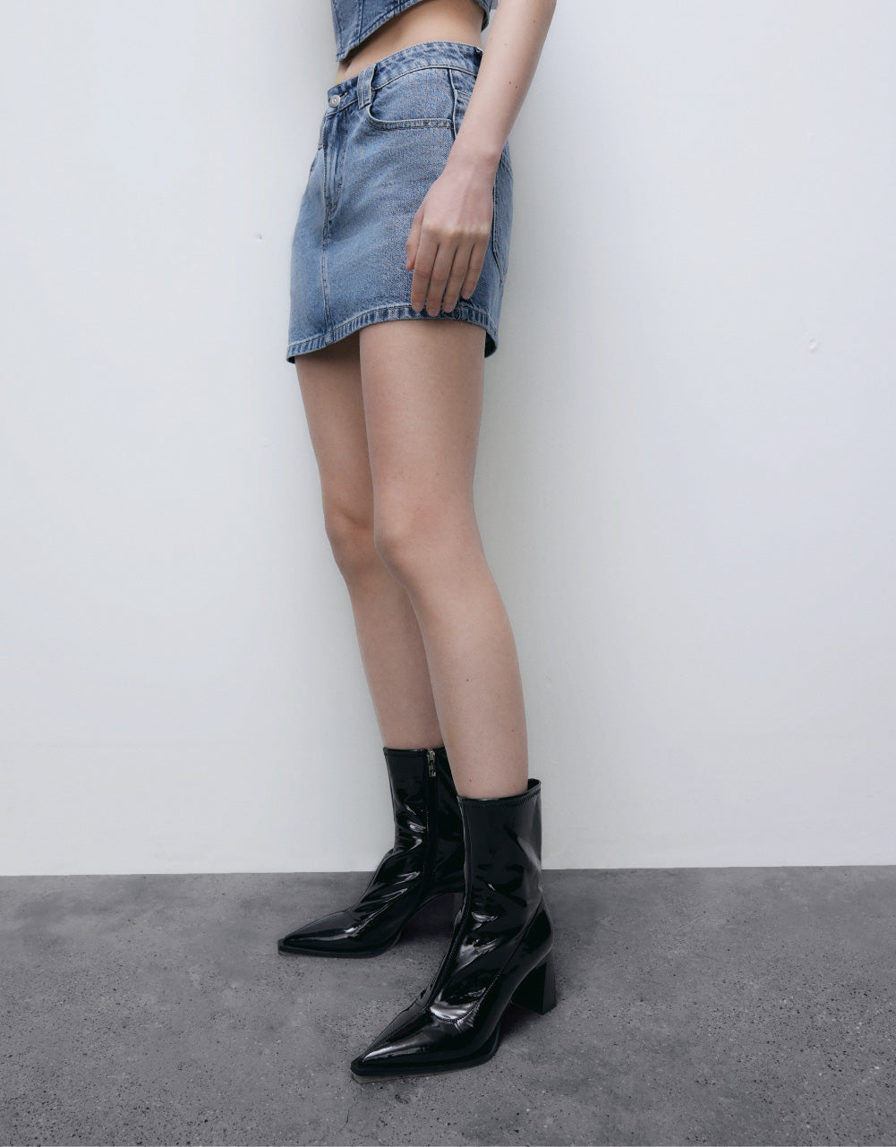 Straight Mini Denim Skirt