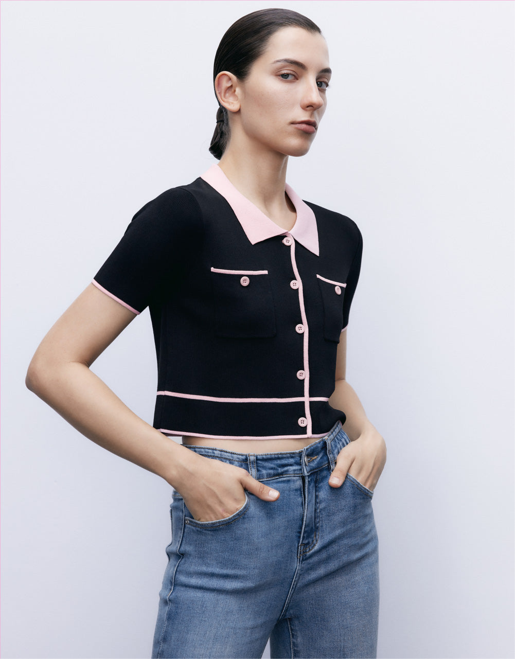 Constrast Knitted Cardigan