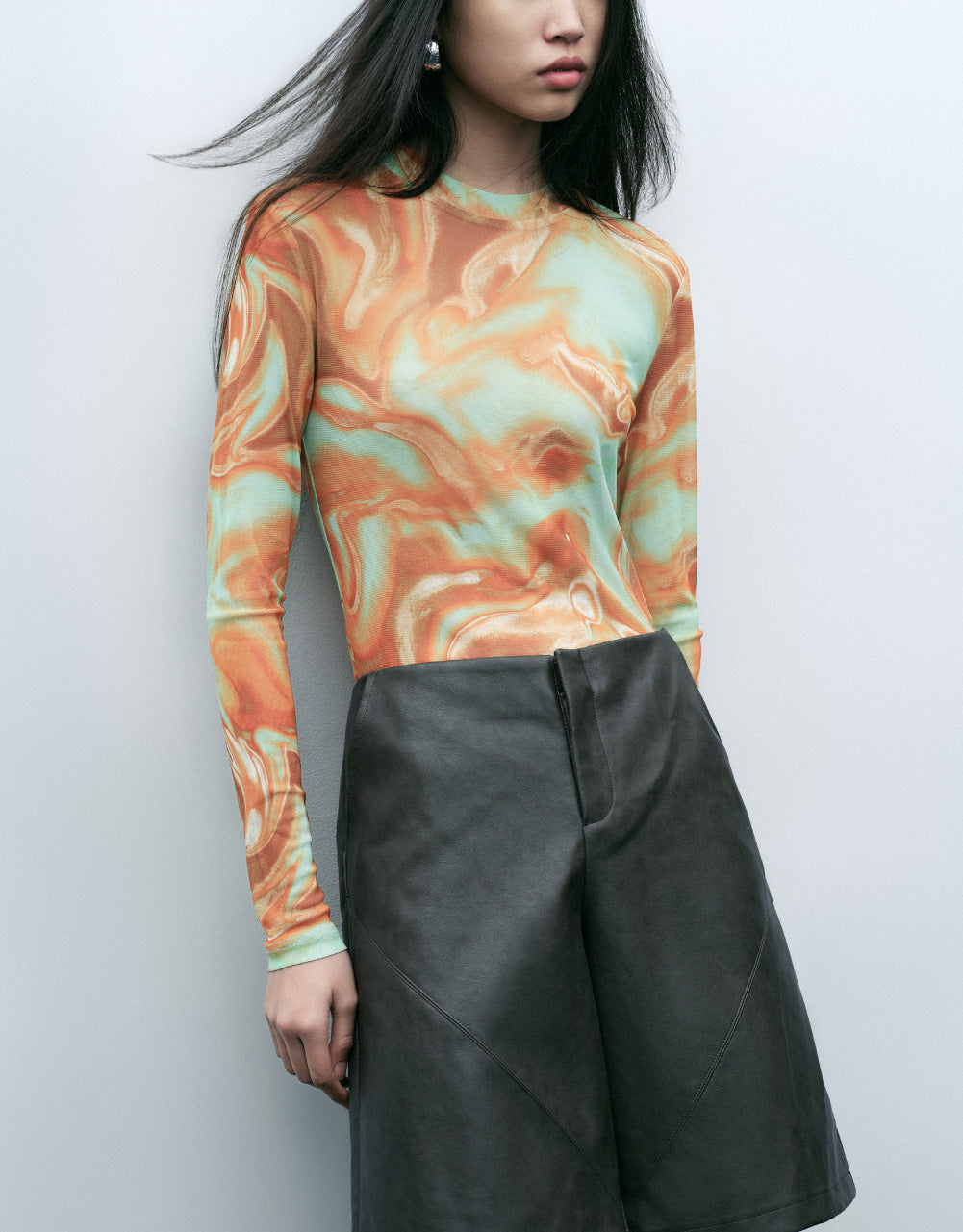 Abstract Print Skinny Top