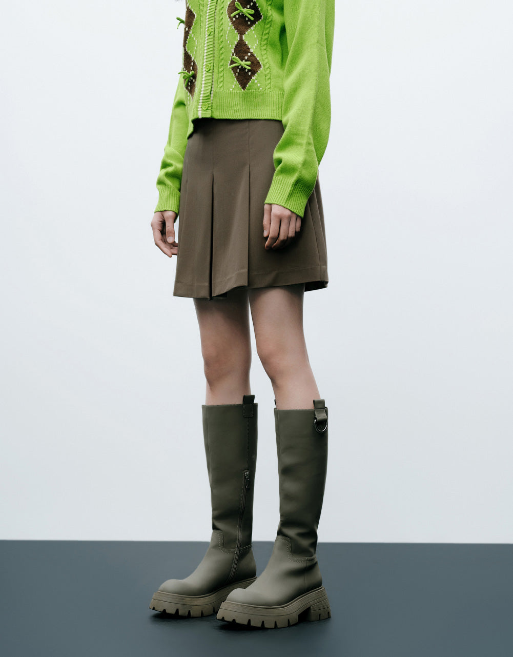 Pleated A-Line Skirt