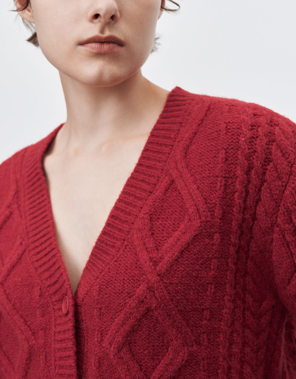 V Neck Crop Cardigan
