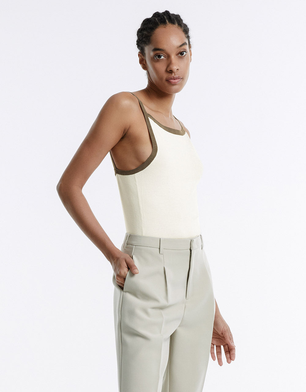 Contrast Trim Knitted Camisole