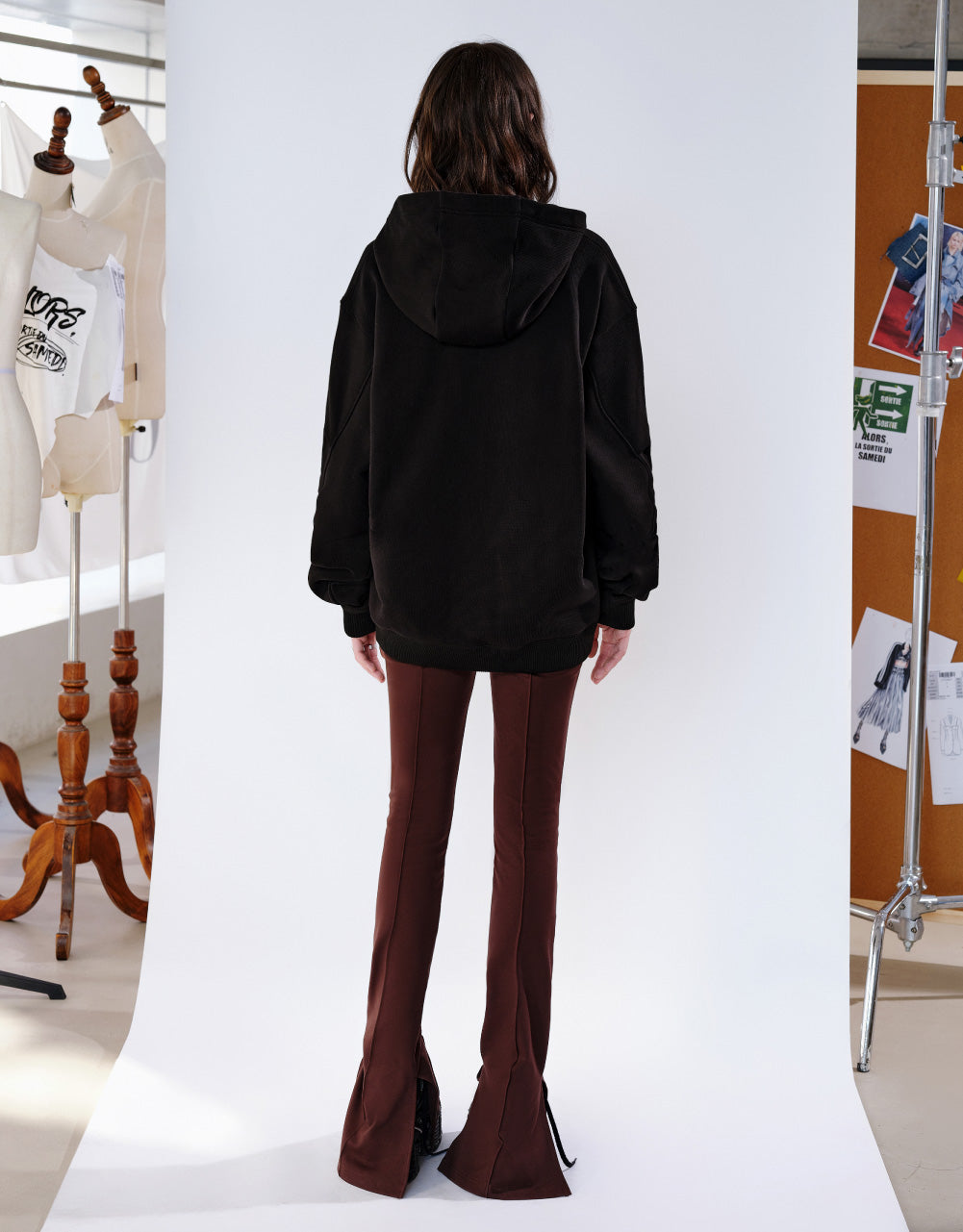 Drop Shoulder Sleeve Hoodie Oversized Sweatshirt