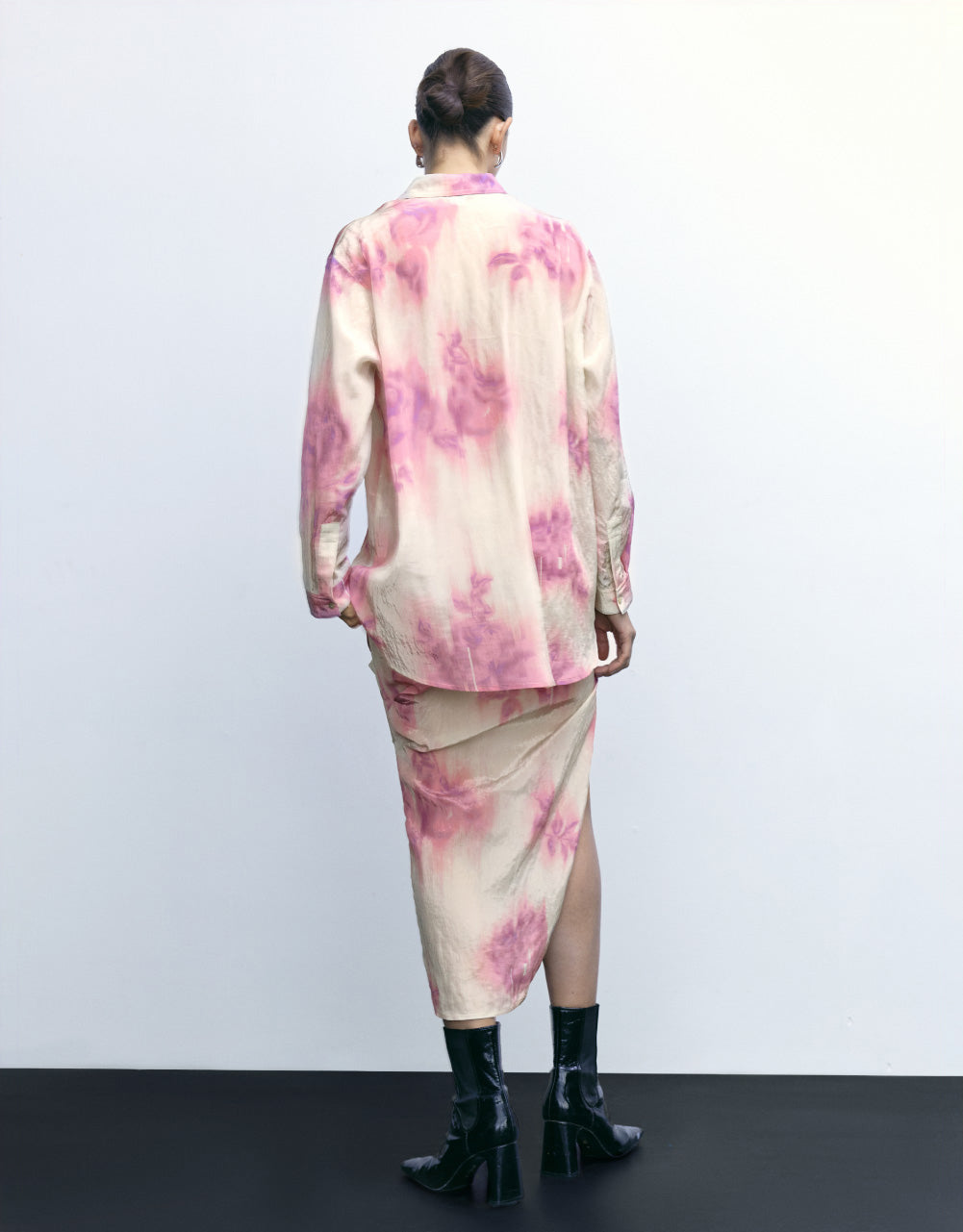 Tie Dye Textured Midi Skirt