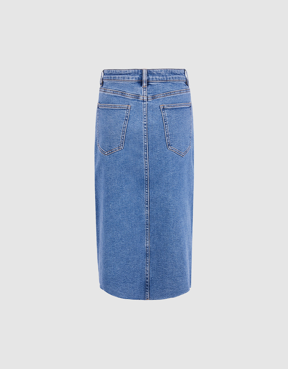 Slit Hem Denim Skirt