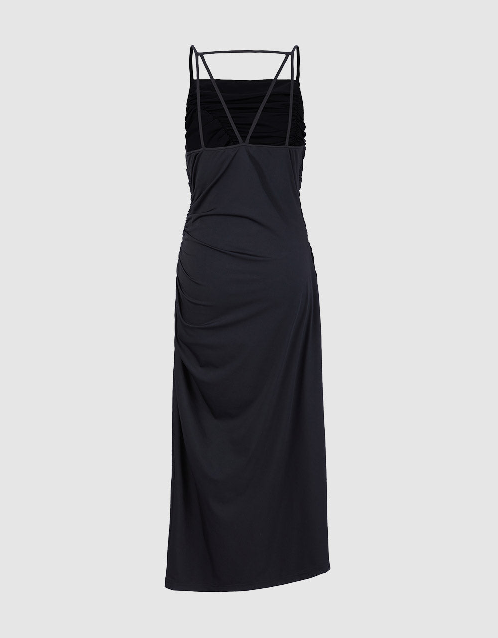 Ruched Dress With Side Slit