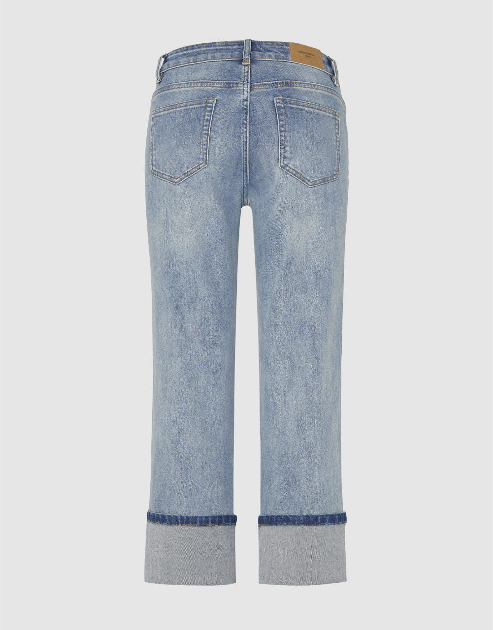 Roll Up Hem Straight Jeans