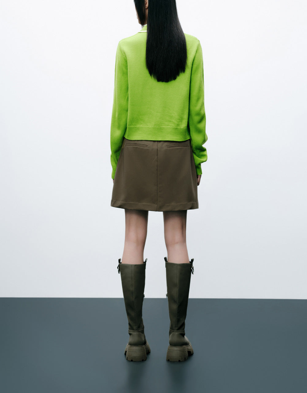 Pleated A-Line Skirt
