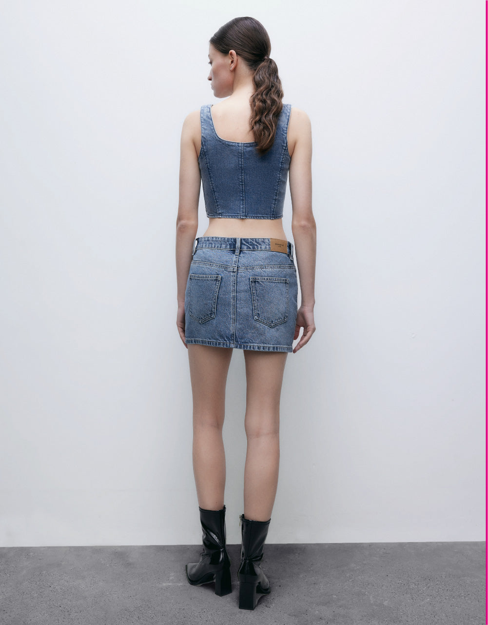Straight Mini Denim Skirt