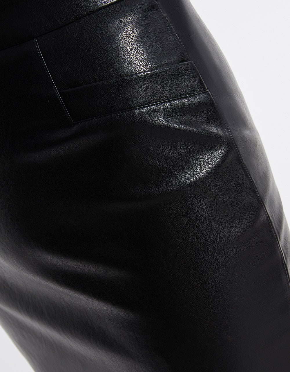 Slit Hem Faux Leather Skirt