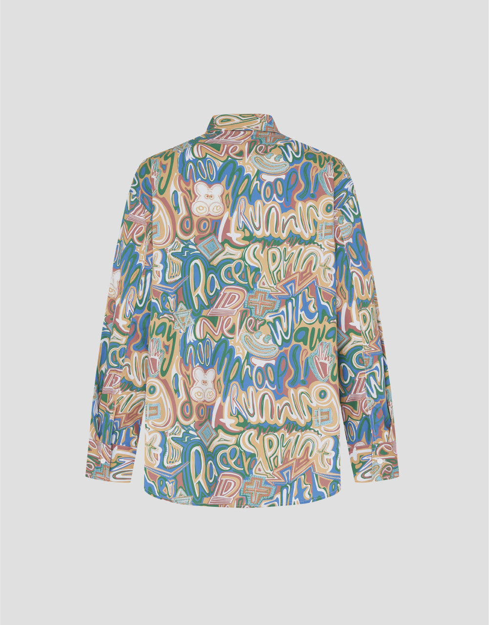 Graffiti Drop Shoulder Sleeve Oversized Shirt