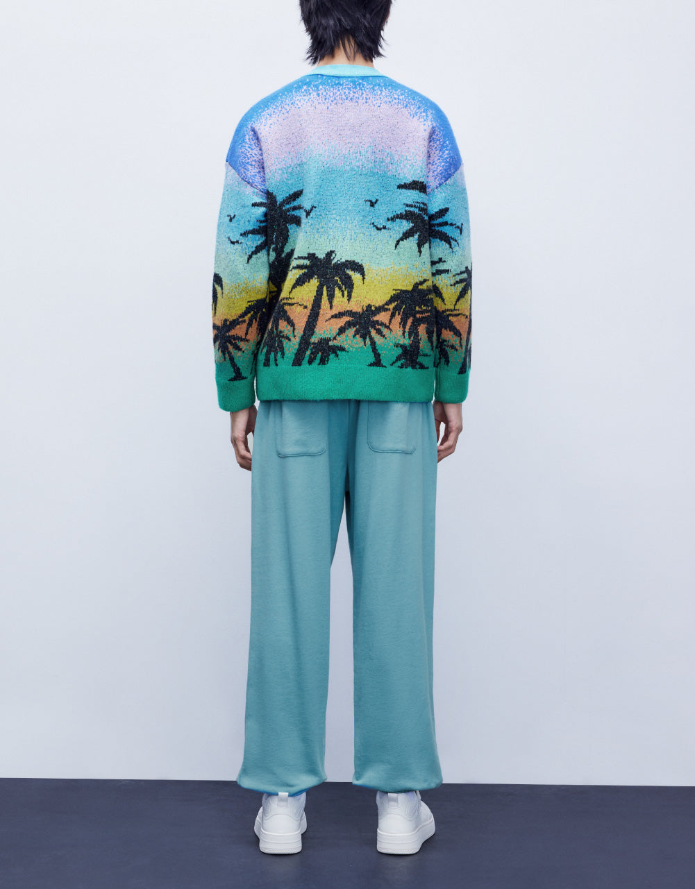 Tropical Pattern Knitted Cardigan