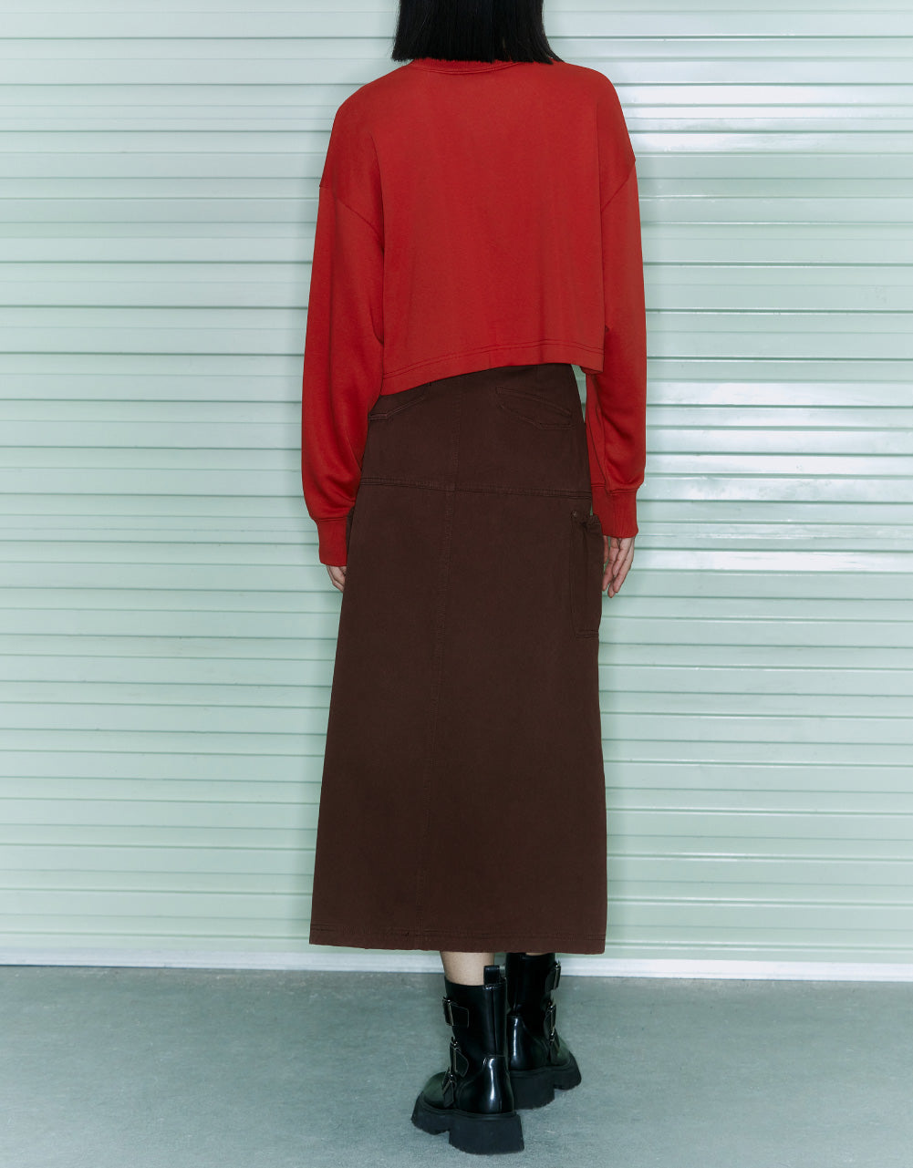 Midi Skirt With Drawstring Hem