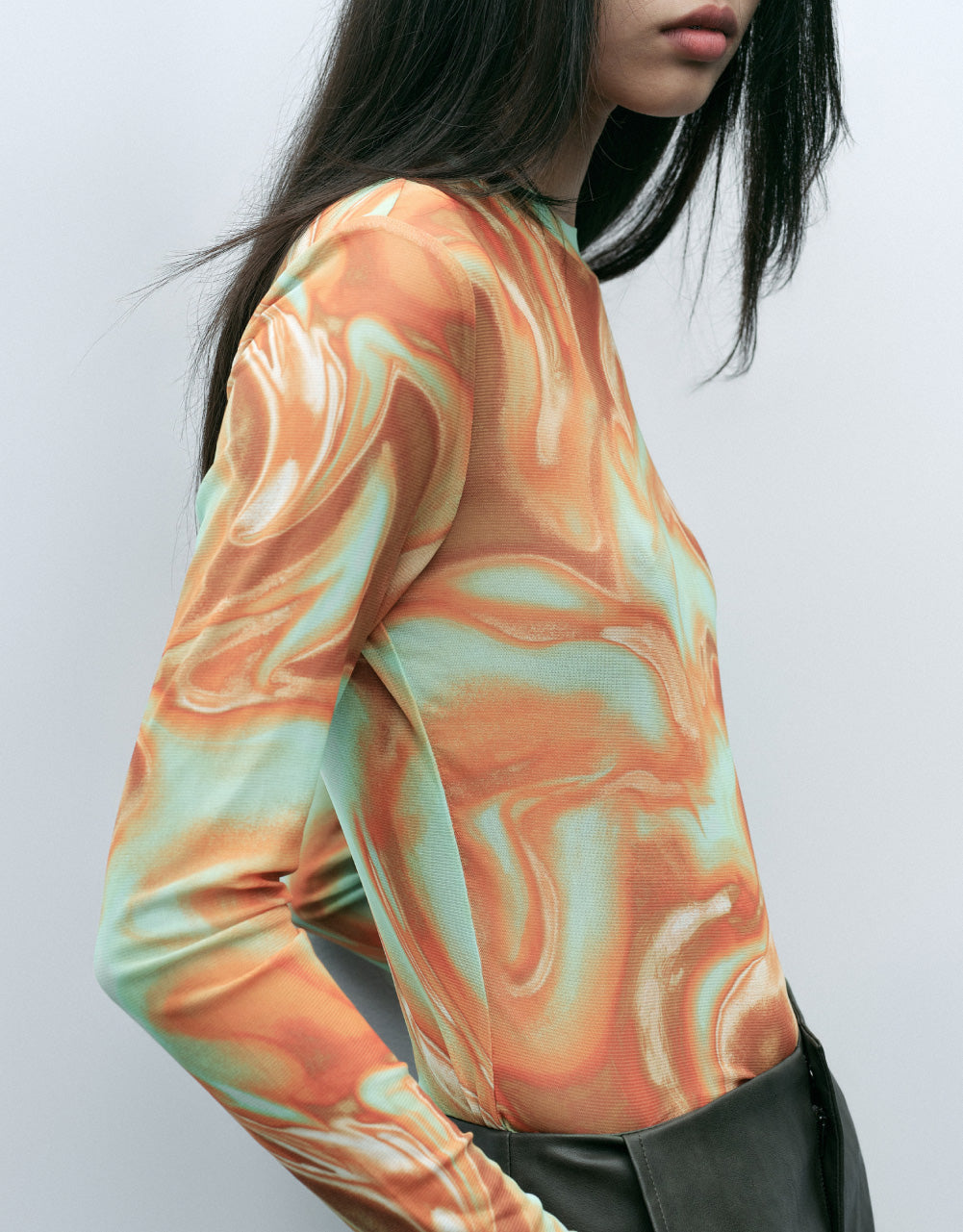 Abstract Print Skinny Top