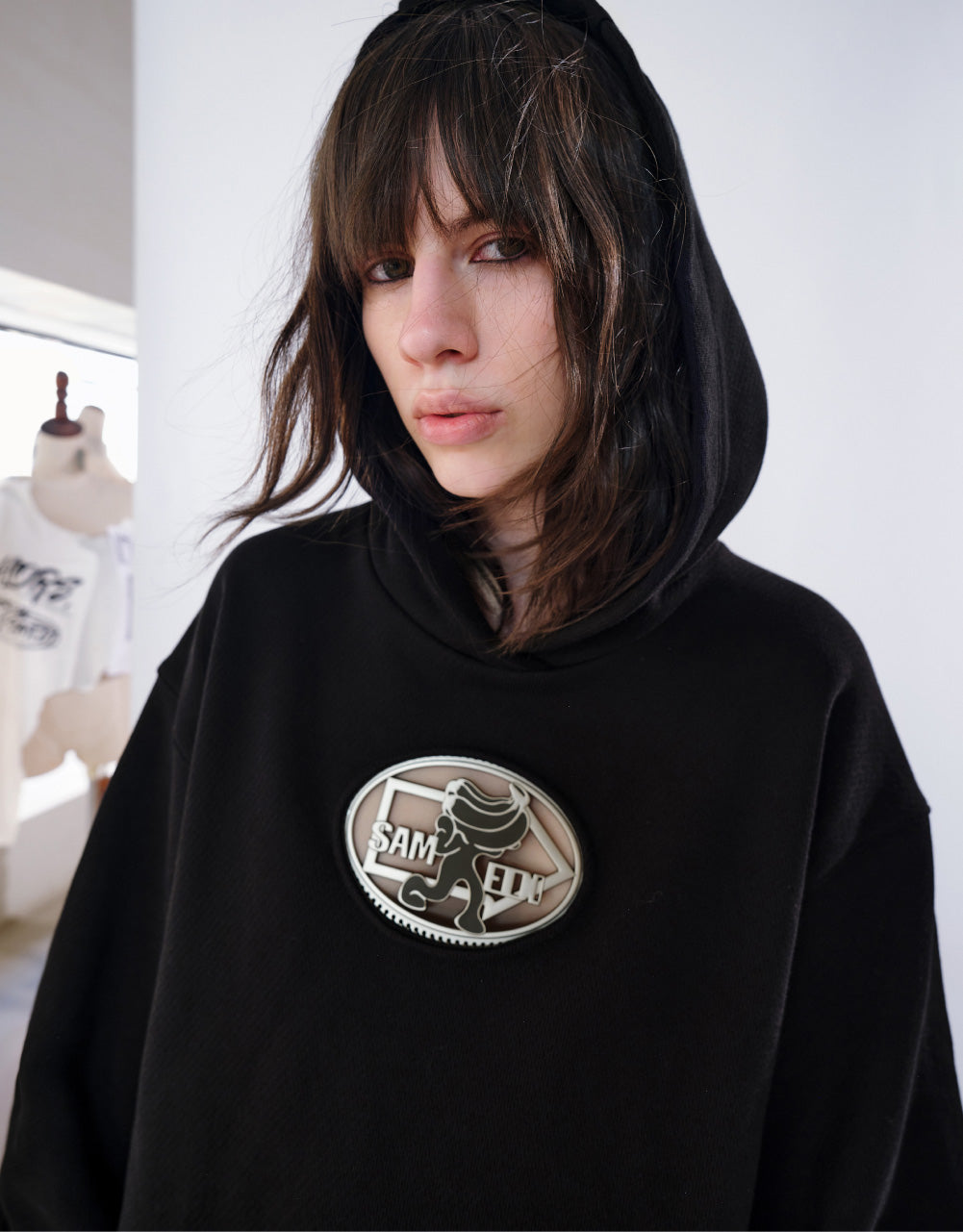 Drop Shoulder Sleeve Hoodie Oversized Sweatshirt