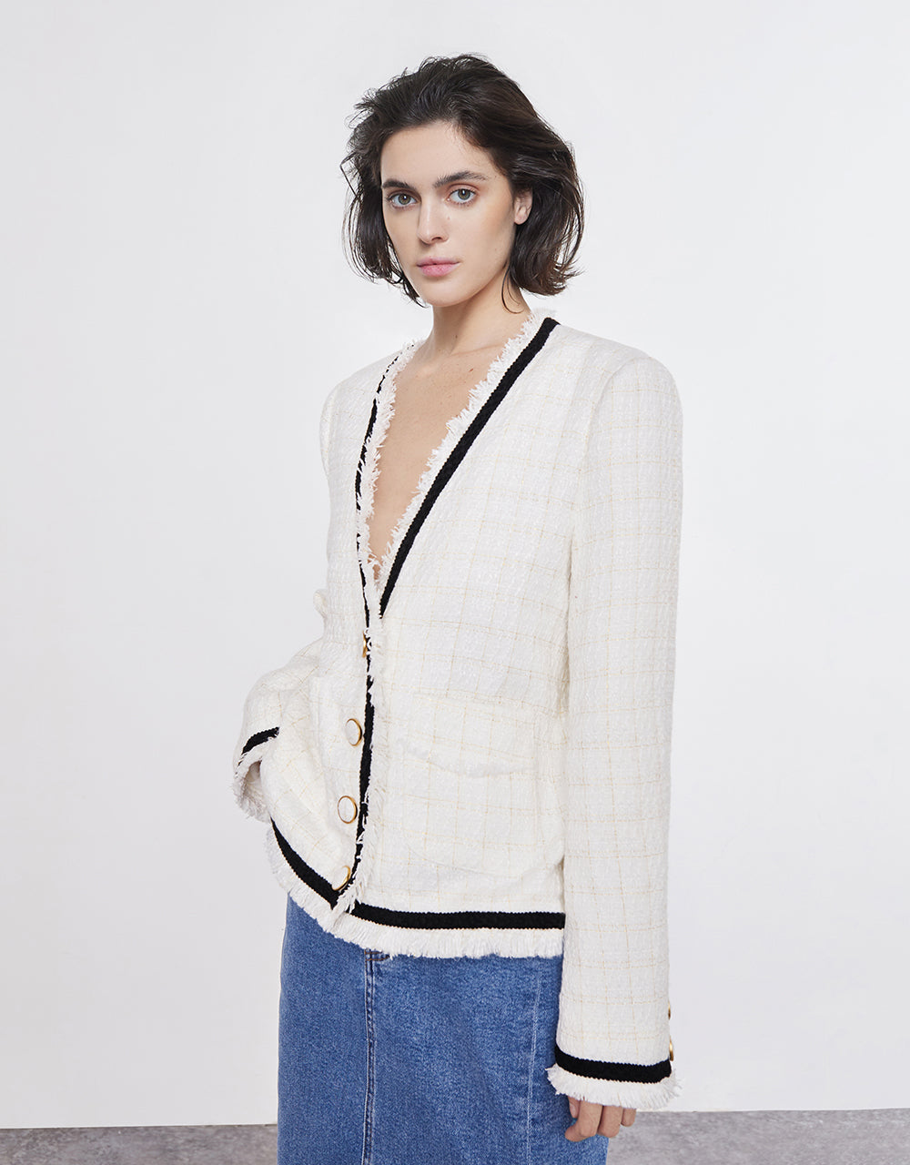 Contrast Trim Jacket