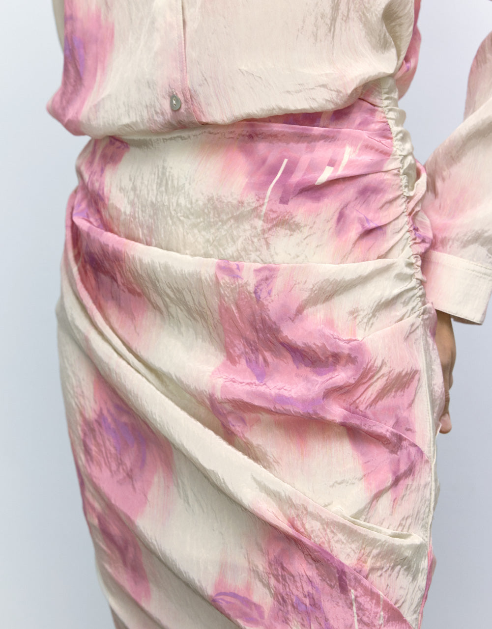 Tie Dye Textured Midi Skirt
