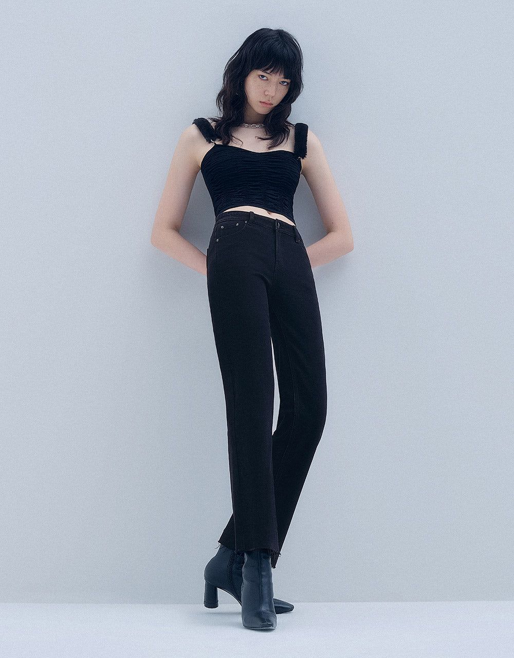 A+ Denim Frayed Hem Jeans