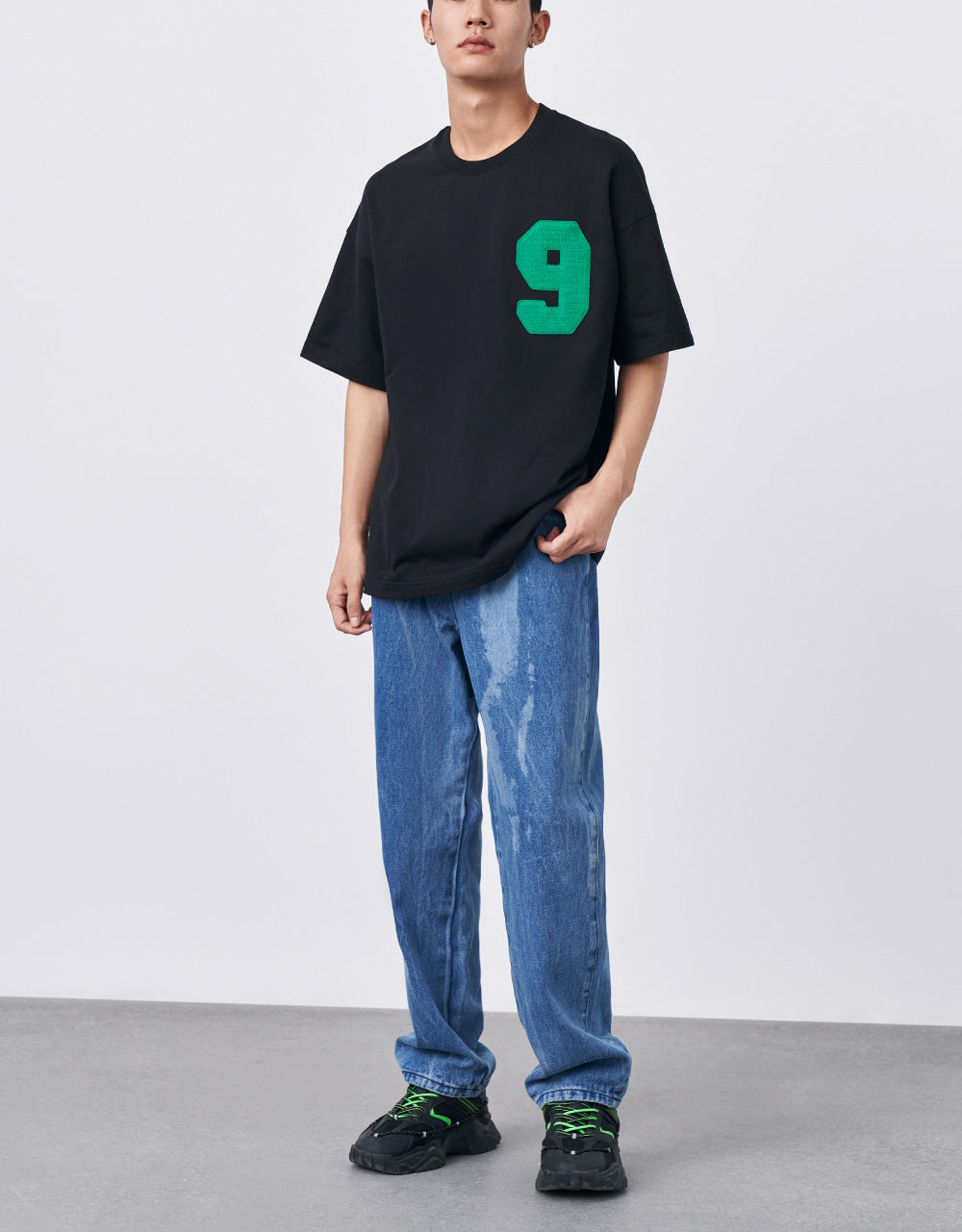 Printed Straight Jeans