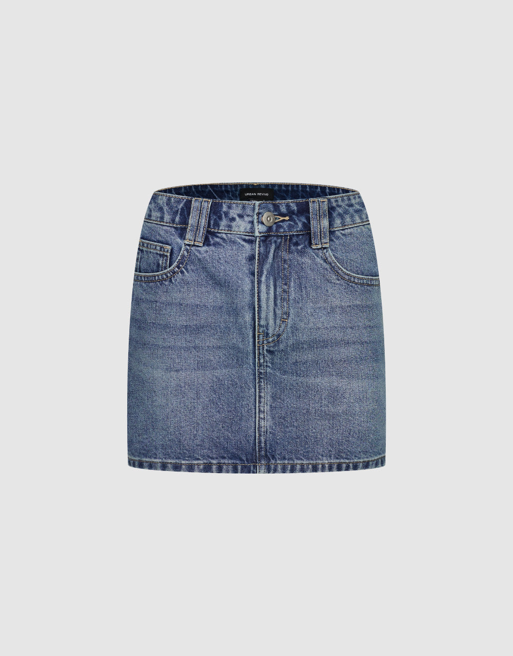 Straight Mini Denim Skirt