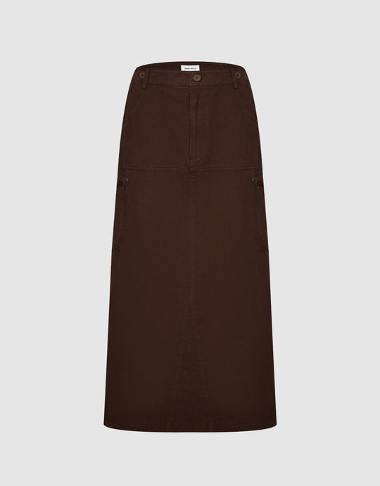 Midi Skirt With Drawstring Hem