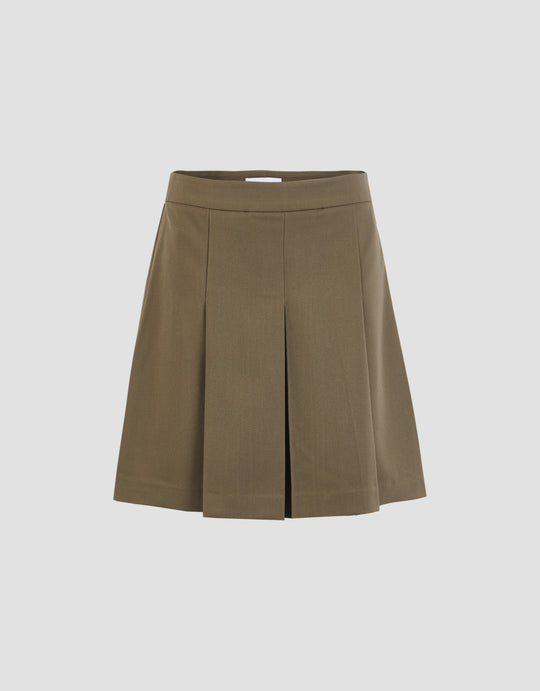 Pleated A-Line Skirt