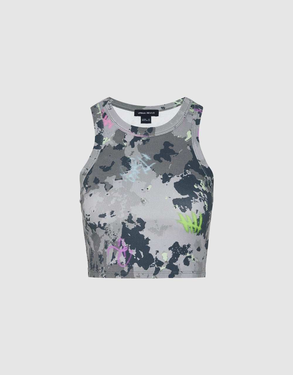 Crew Neck Camouflage Tank Top