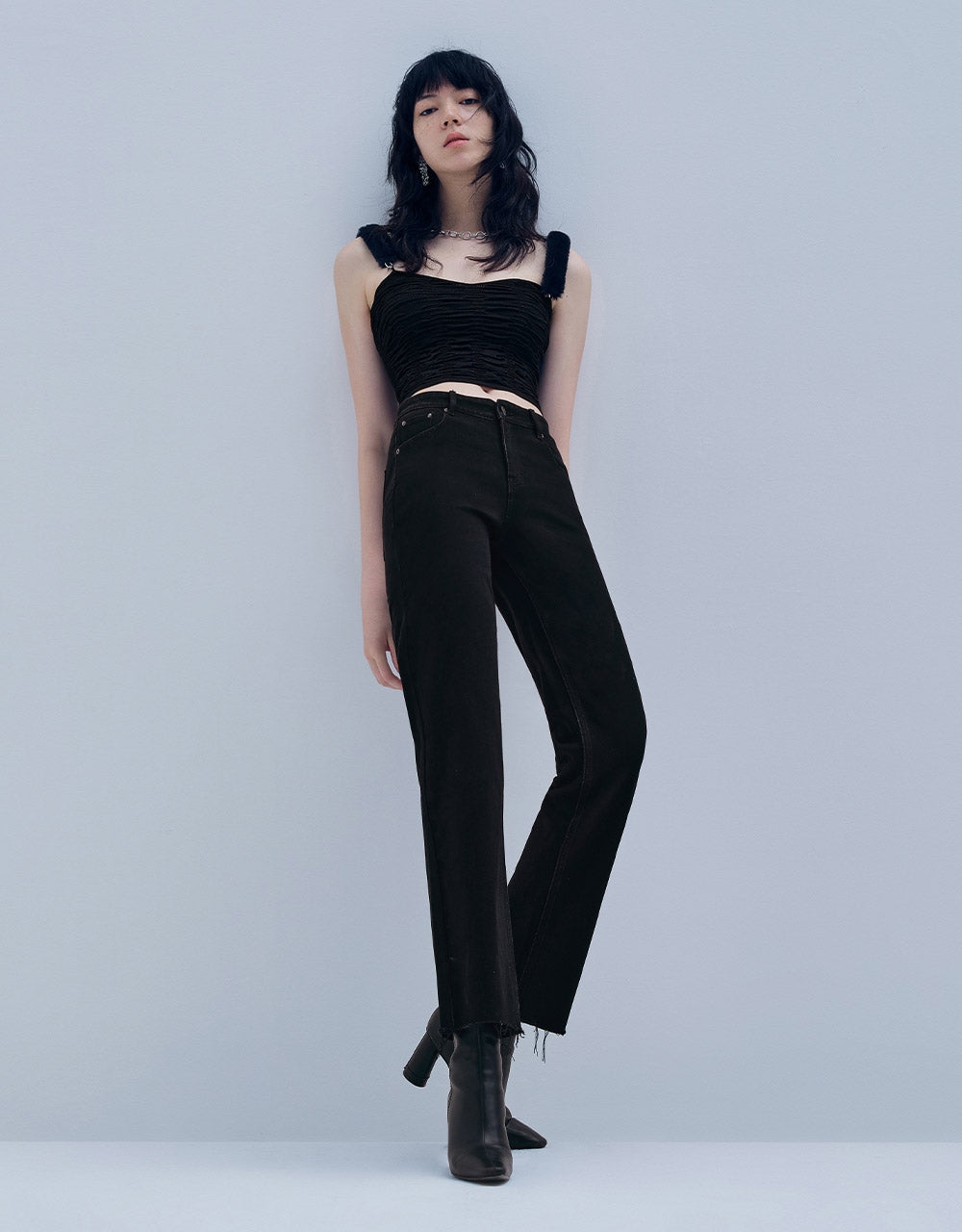 A+ Denim Frayed Hem Jeans