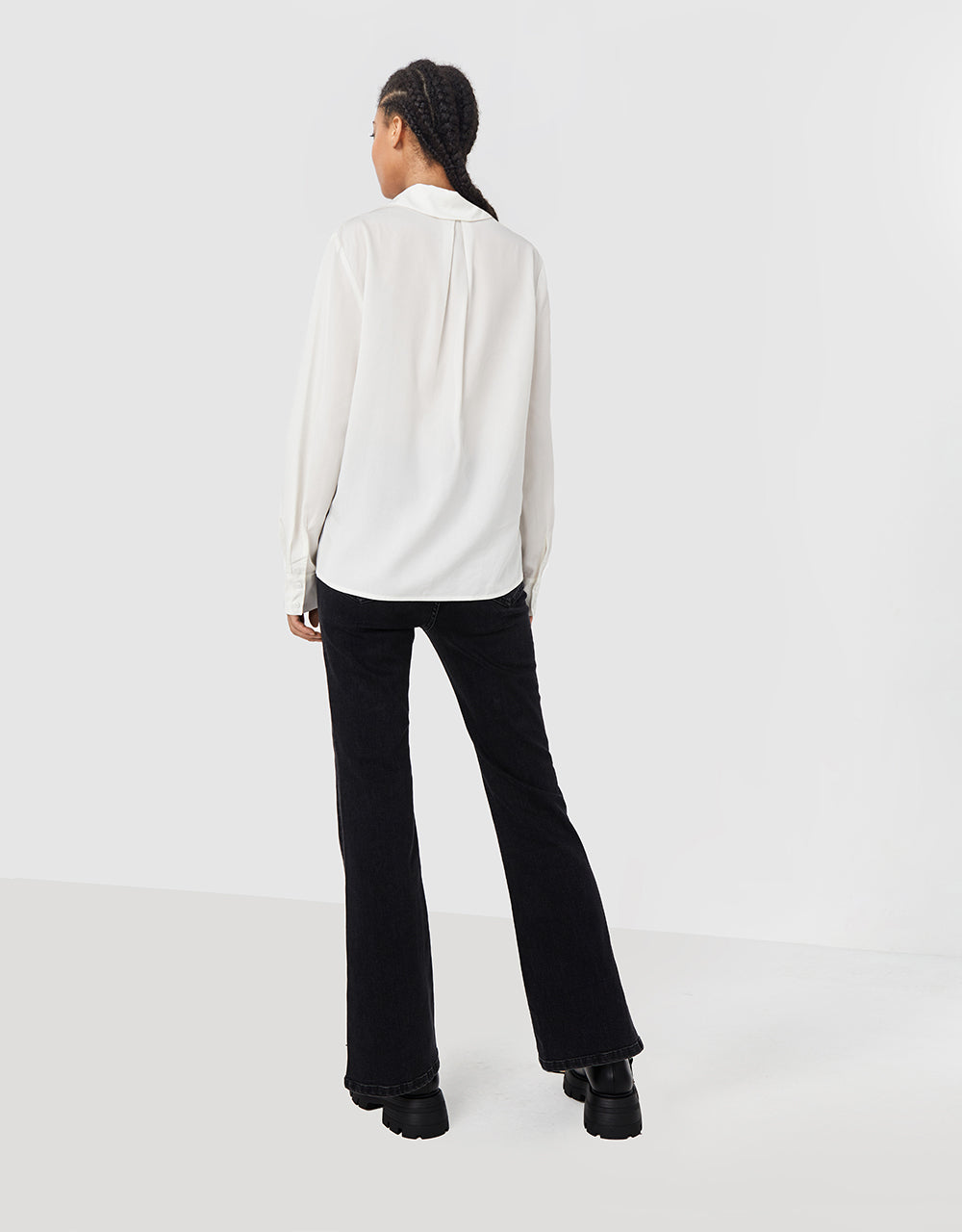 Slit Hem Flare Jeans