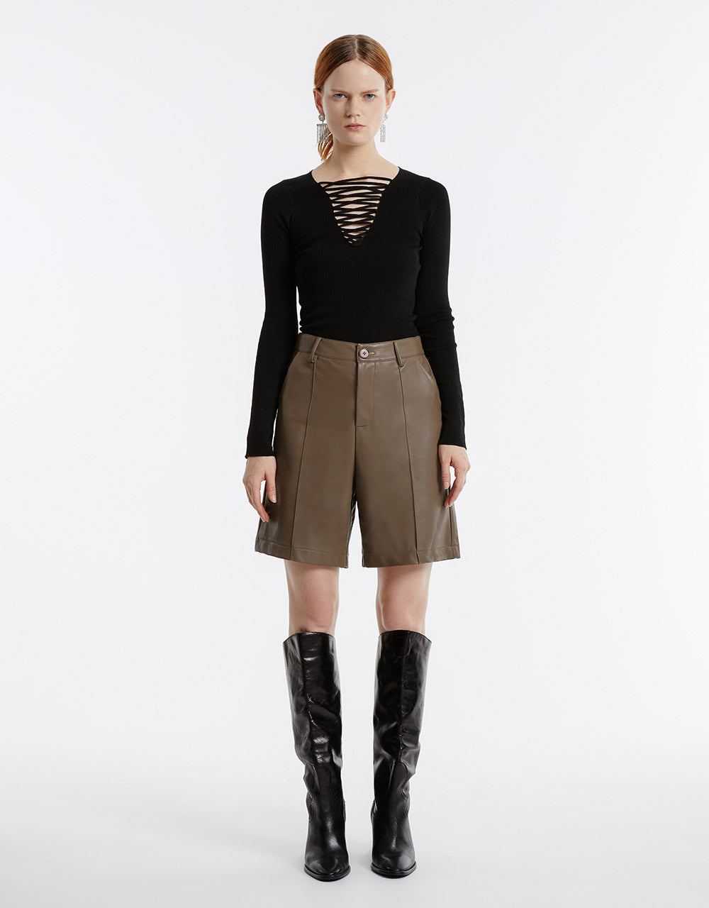Lace Up Front Sweater