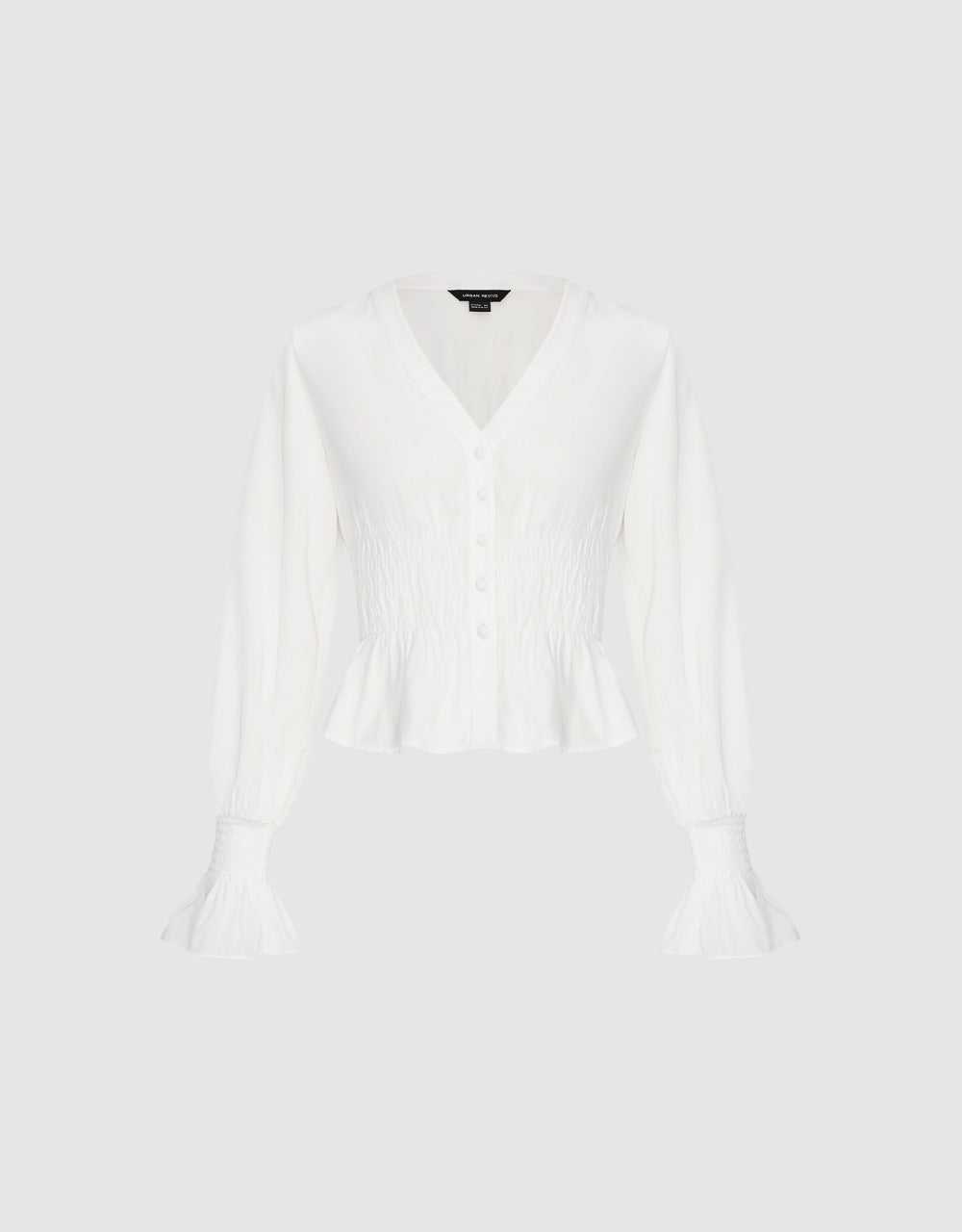 V-Neck Shirt With Elastic Hem