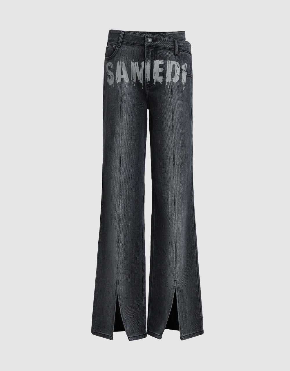 Letter Graffiti Straight Jeans