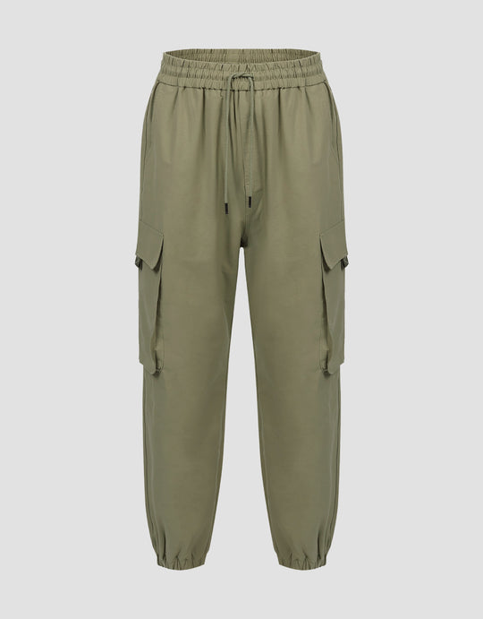 Multi-Pockets Drawstring Waist Jogger Pants