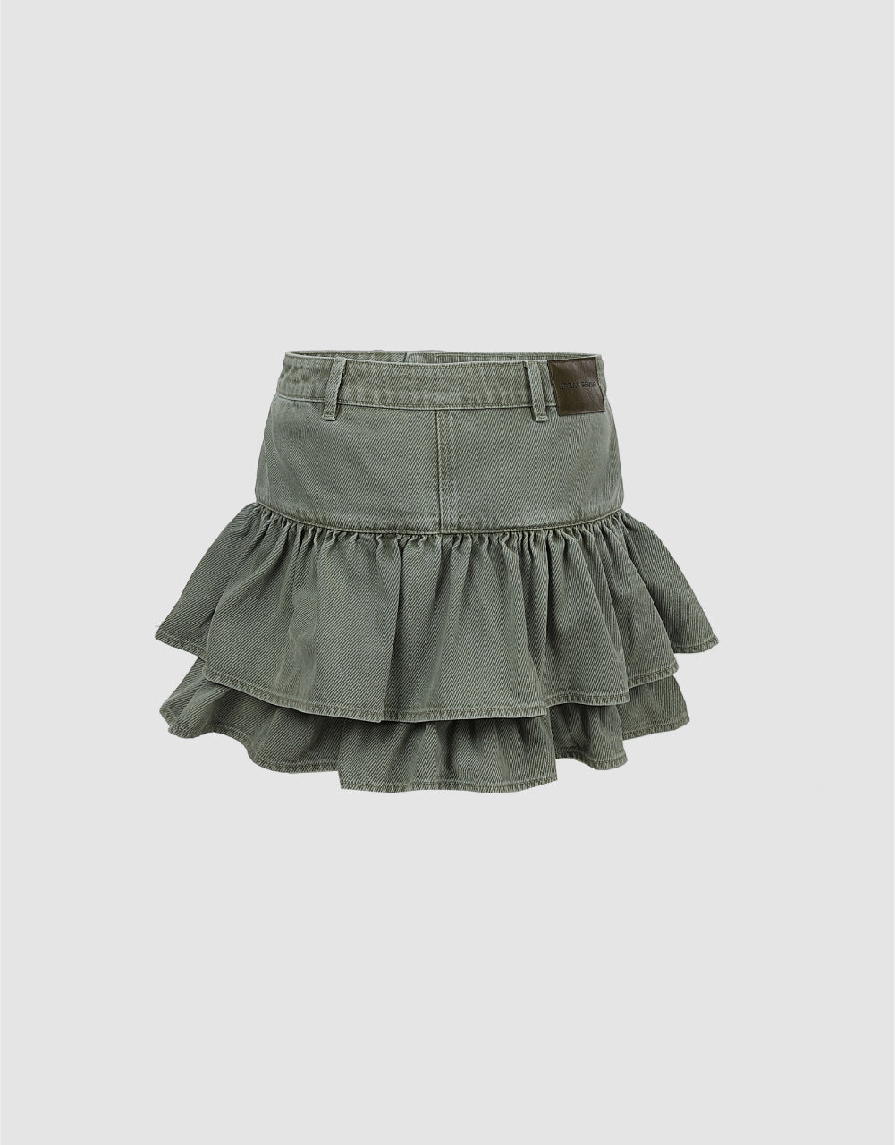 Ruffle Mini Denim Skirt