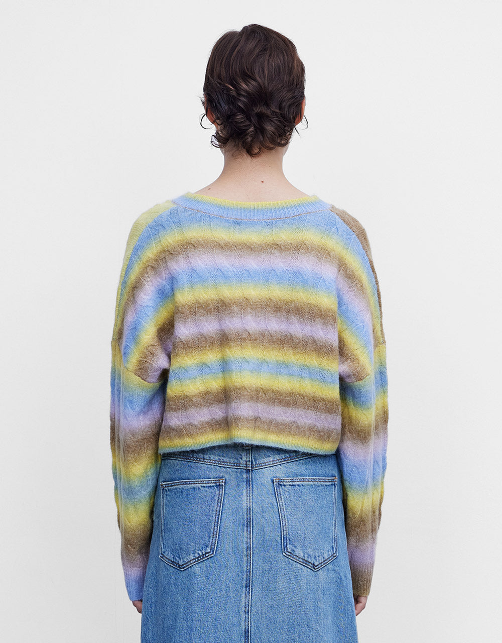 Striped Cable Knit Sweater