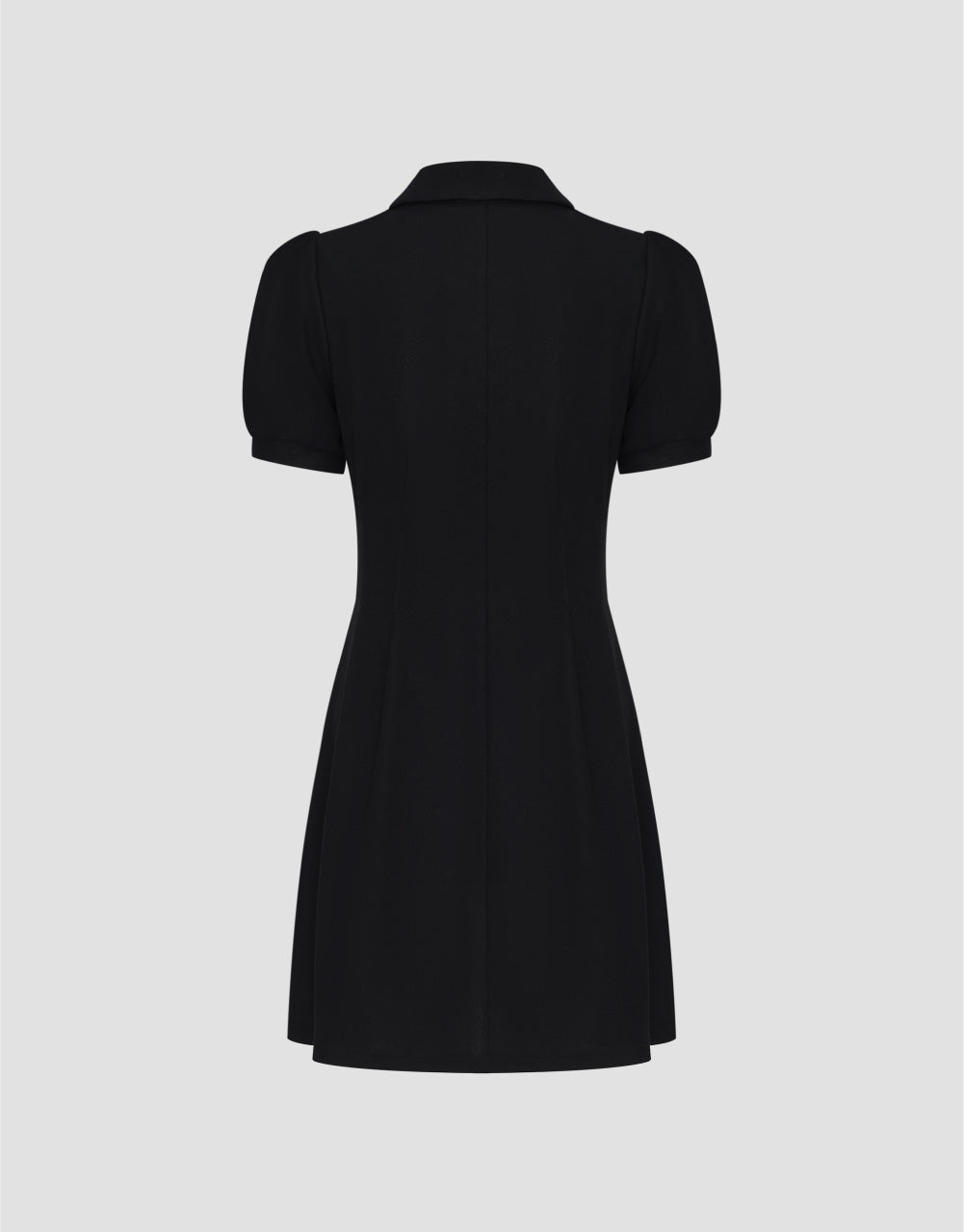 Flower Detail Lapel Skater Dress