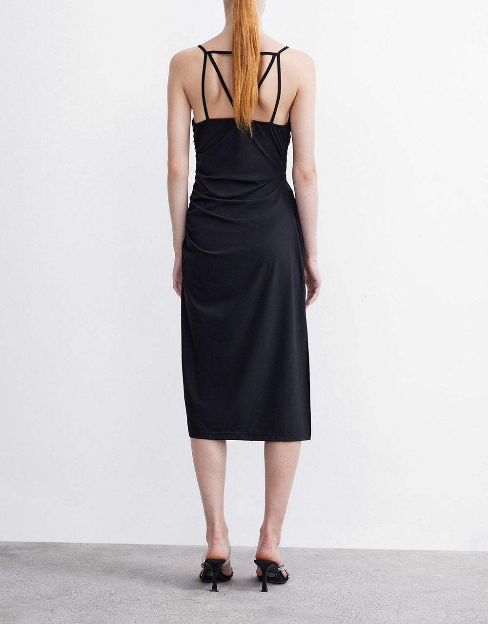 Ruched Dress With Side Slit