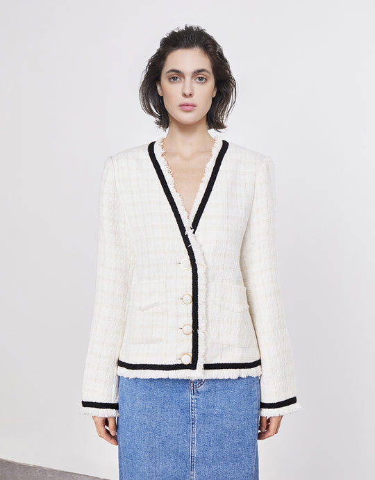 Contrast Trim Jacket