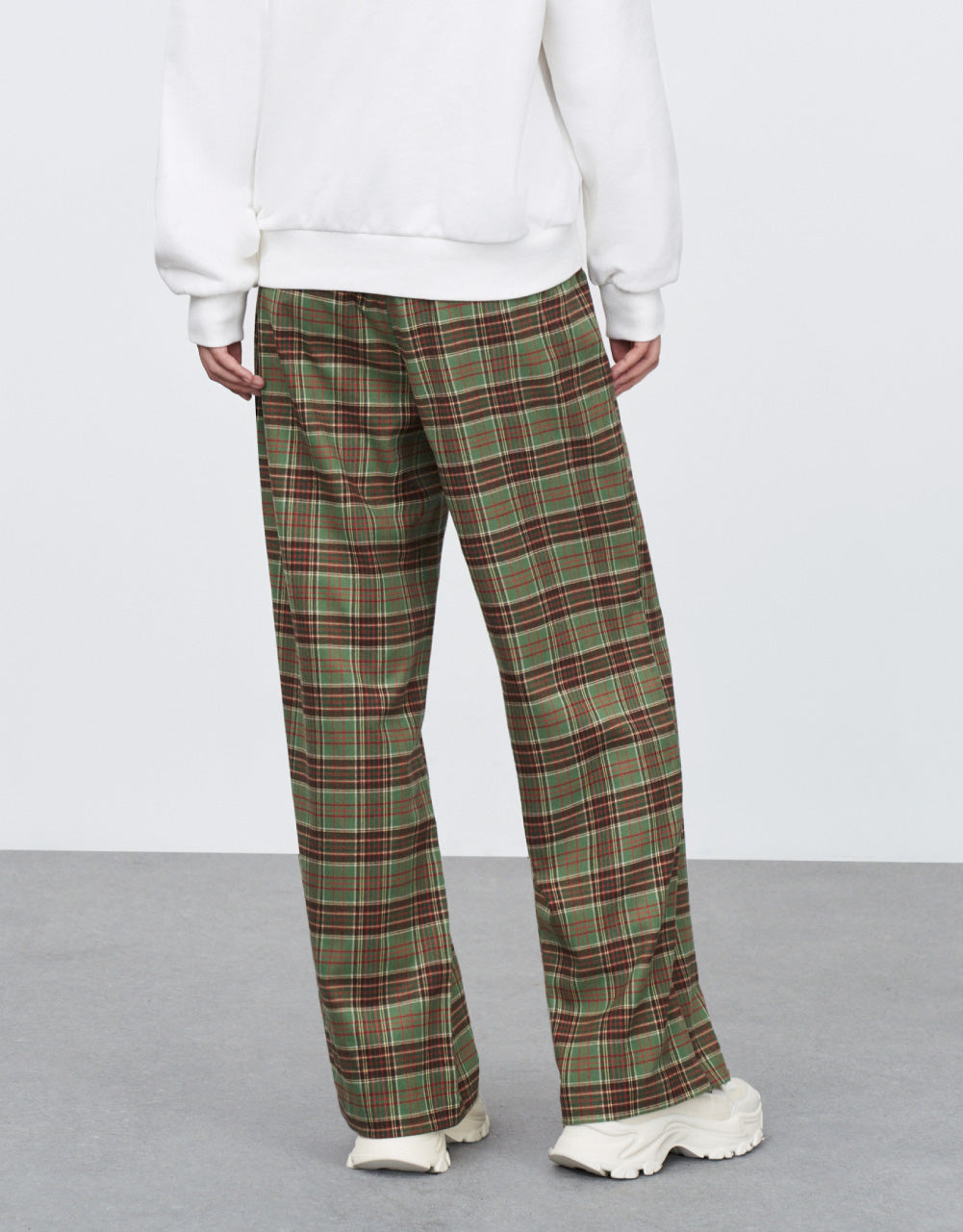 Plaid Wide Leg Pants
