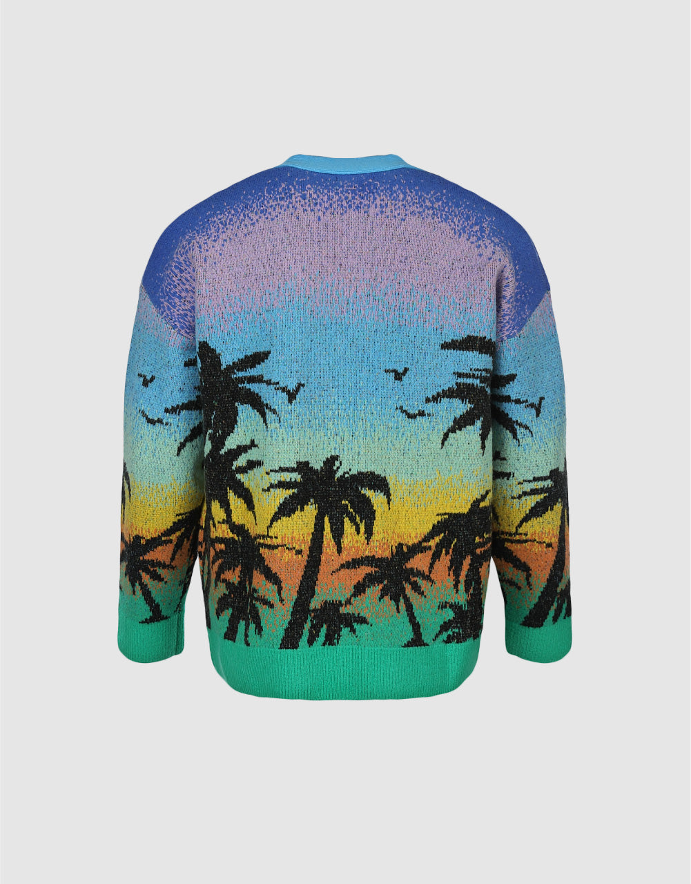Tropical Pattern Knitted Cardigan