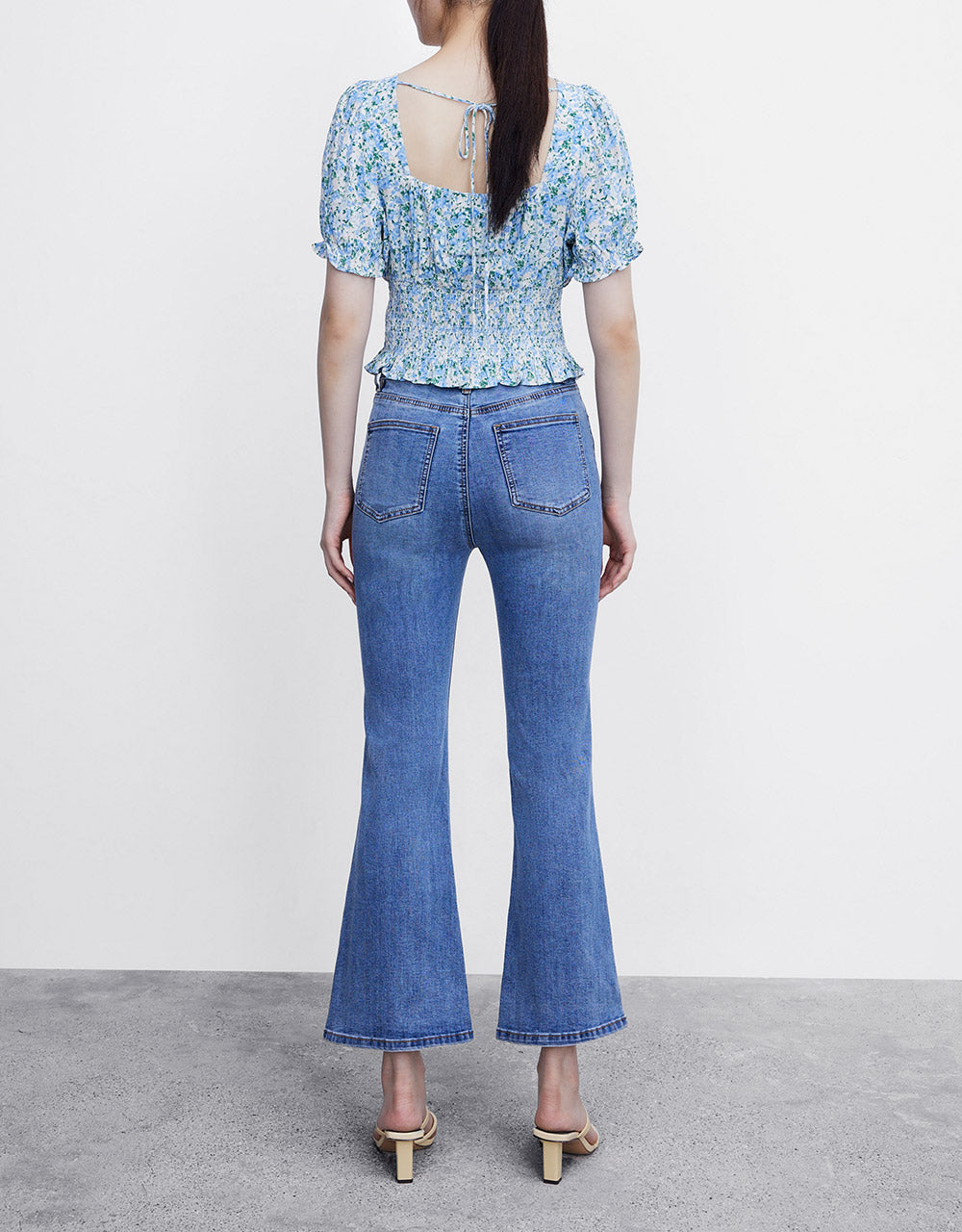 Slit Hem Flare Jeans