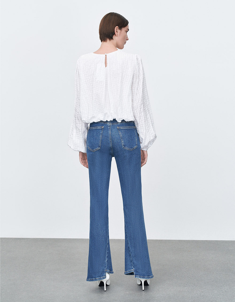 Slit Hem Flare Jeans