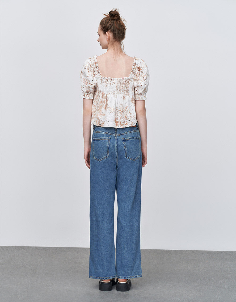 Slit Hem Straight Jeans