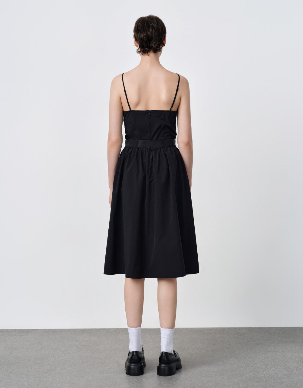 Belted Ruched Neckline Dress
