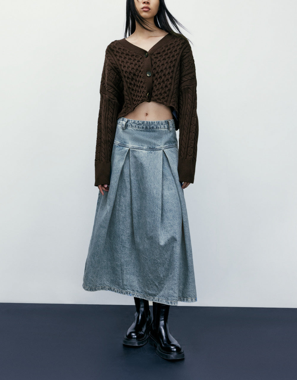 Midi Denim Skirt