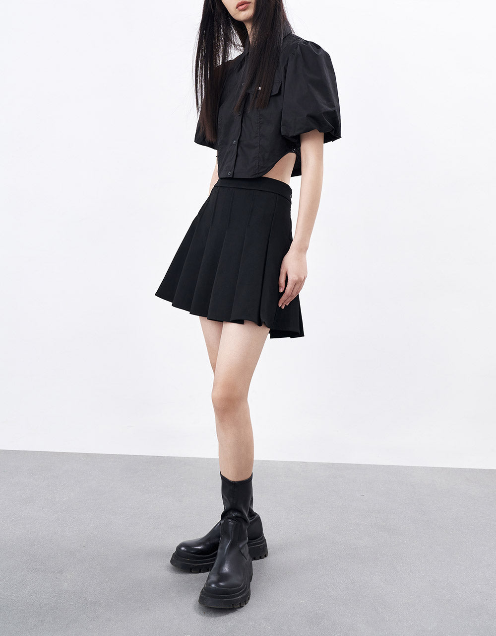 Button Up Cropped Shirt