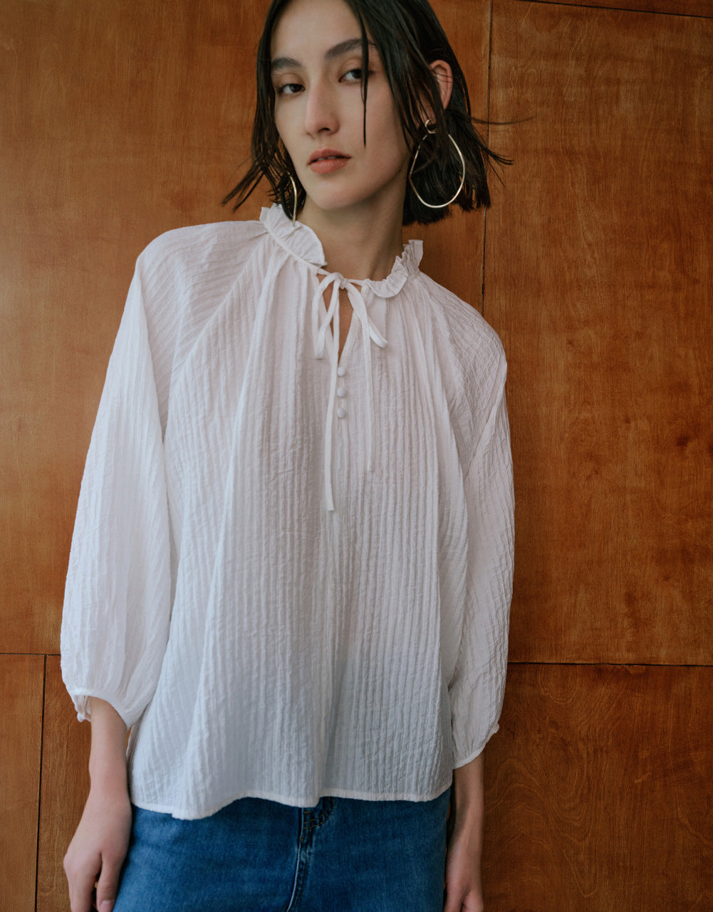 Raglan Sleeve V-Neck Overhead Shirt