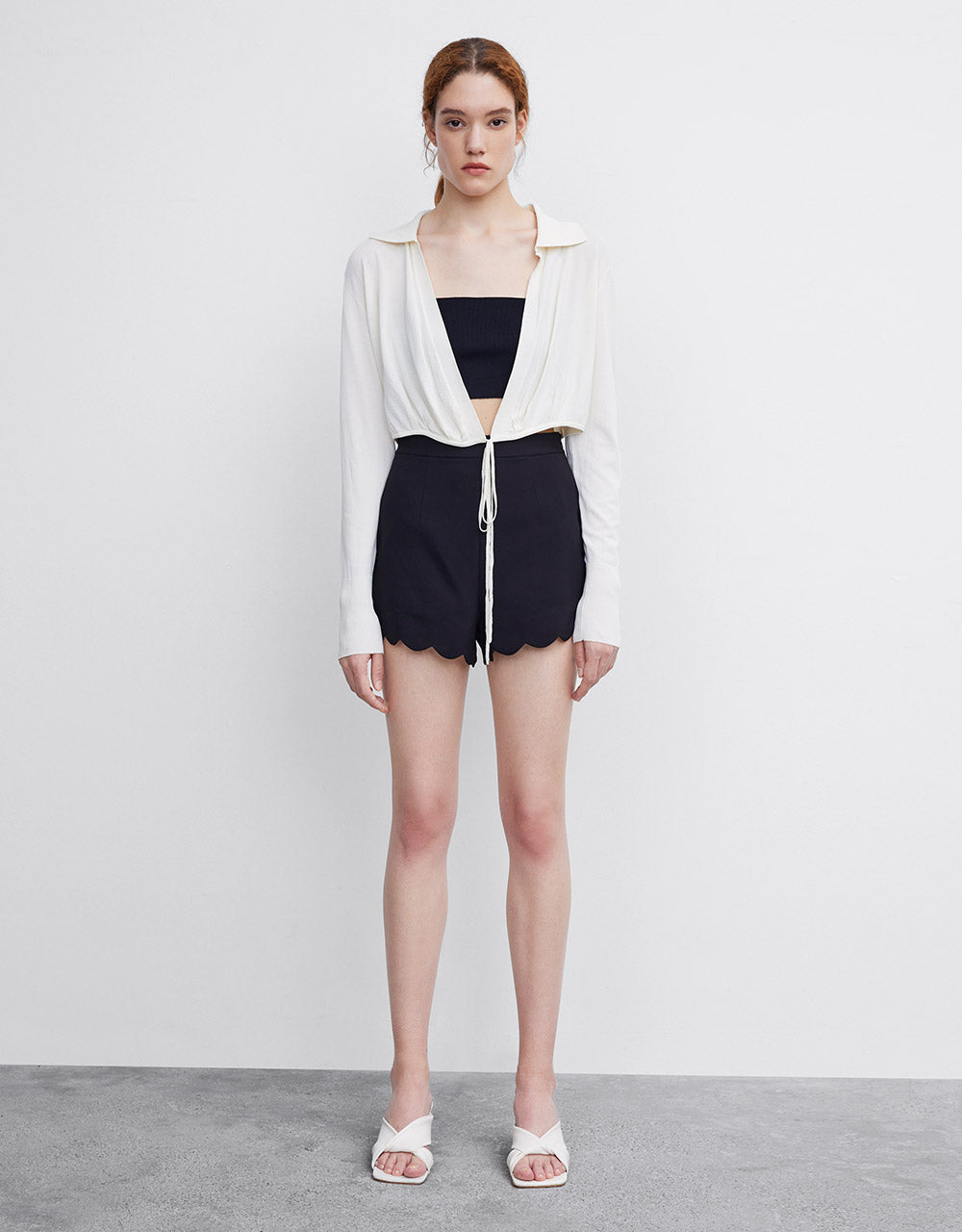 Tie Front Cropped Cardigan